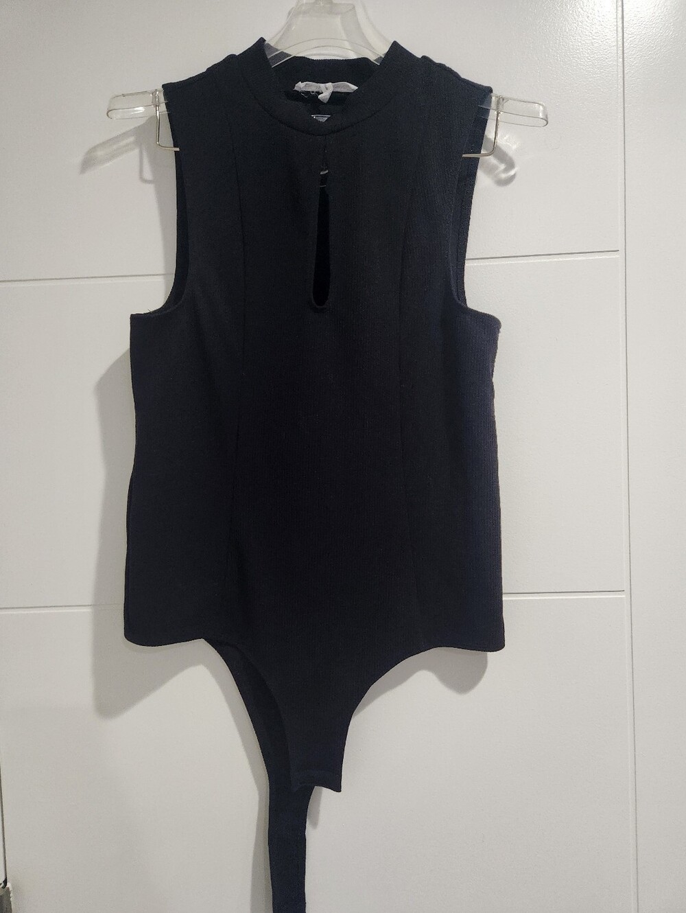 BCBG Black bodysuit With Center Opening
